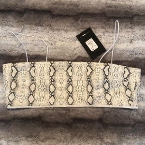 NWT Snakeskin spaghetti strap crop top